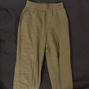 Army green linen pants